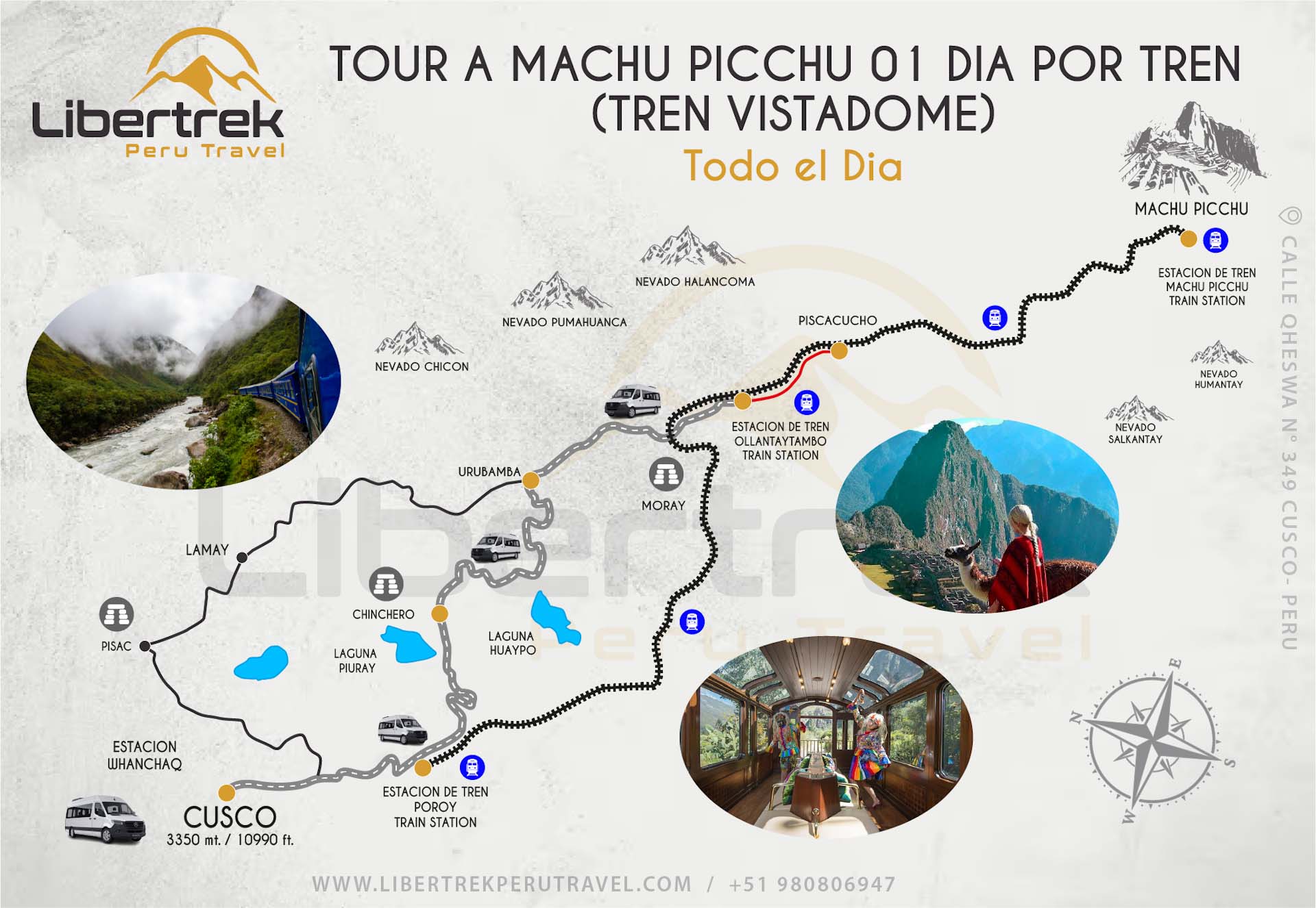 Mapa TOUR A MACHU PICCHU 01 DIA POR TREN (TREN VISTADOME)