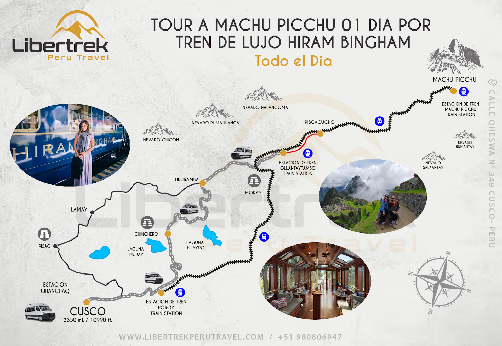 Mapa TOUR A MACHU PICCHU 01 DIA POR TREN DE LUJO HIRAM BINGHAM
